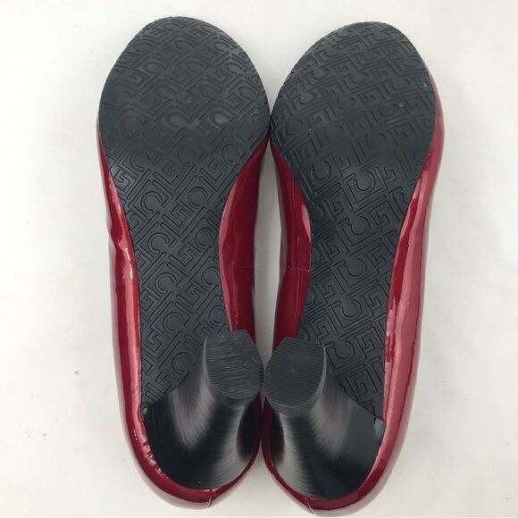 Liz Claiborne JOHNNIE Red Patent Leather Closed Toe Flex Holiday Heels - Picture 11 of 12